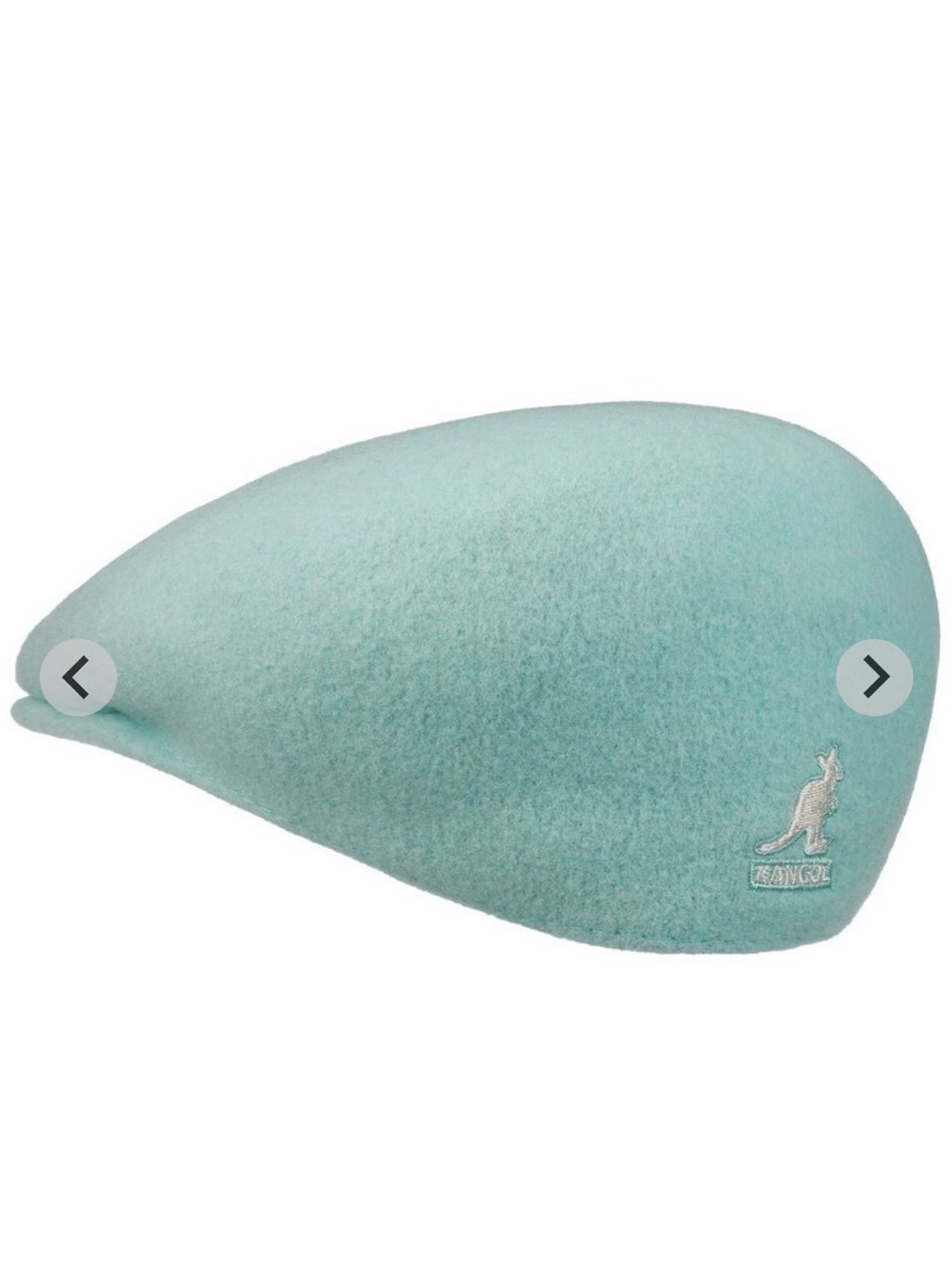 KANGOL 504 Original Unisex 100% Pure Wool Flat Cap with Visor Mint Blue Green M